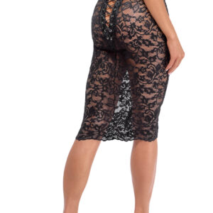 Noir Handmade, Spitzenrock transparent, schwarz, kinky, S bis XXXL