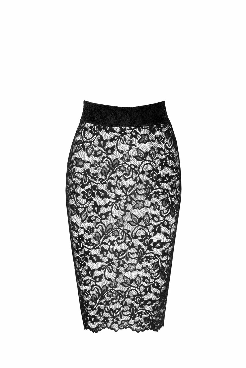 Noir Handmade, Spitzenrock transparent, schwarz, kinky, S bis XXXL – Bild 3